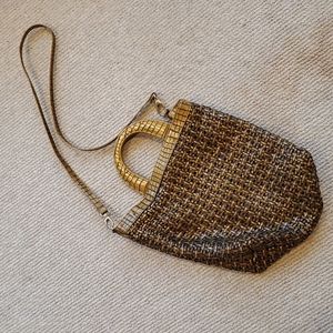 Vintage CEM Structured Woven Leather Work Bag
